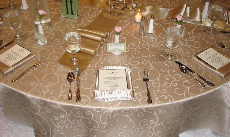 table with menu